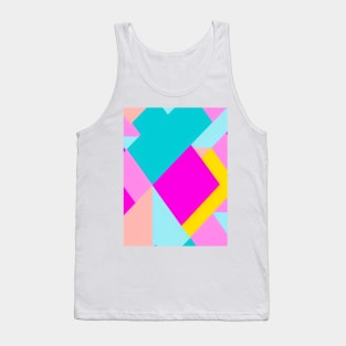 Pink Abstract Geometric Pattern Tank Top